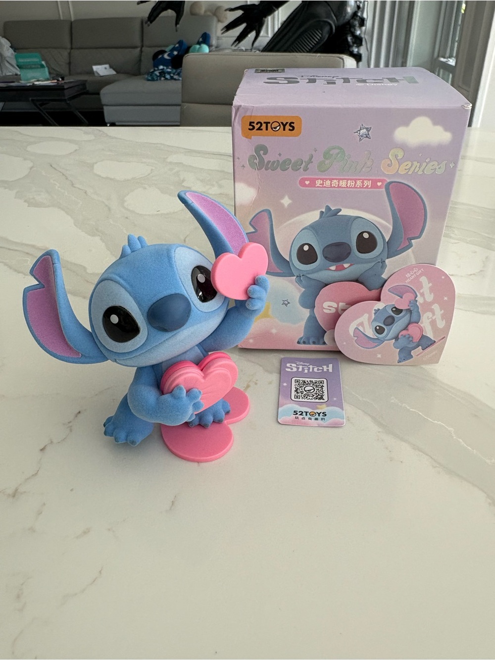 NWT Sweet Pink Series Blue Stitch Figure with Pink Hearts - Heart Gift